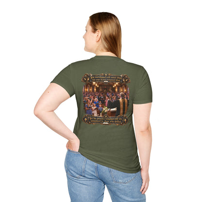 Religious Choir Scene T-Shirt — Church Service Illustration