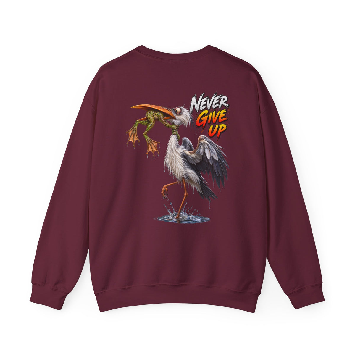 Never Give Up Stork & Frog Crewneck Sweatshirt - Personalized