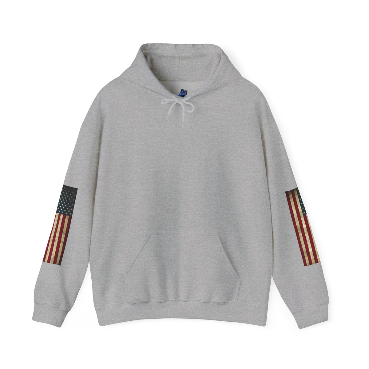 Patriotic Revolutionary War Hoodie — Vintage American Flag Sleeves
