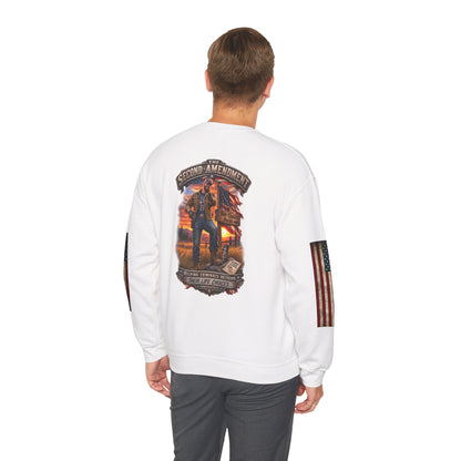 Veteran Tribute Crewneck Sweatshirt — American Flag Sleeve Patriotic Military Sweatshirt - Personalized