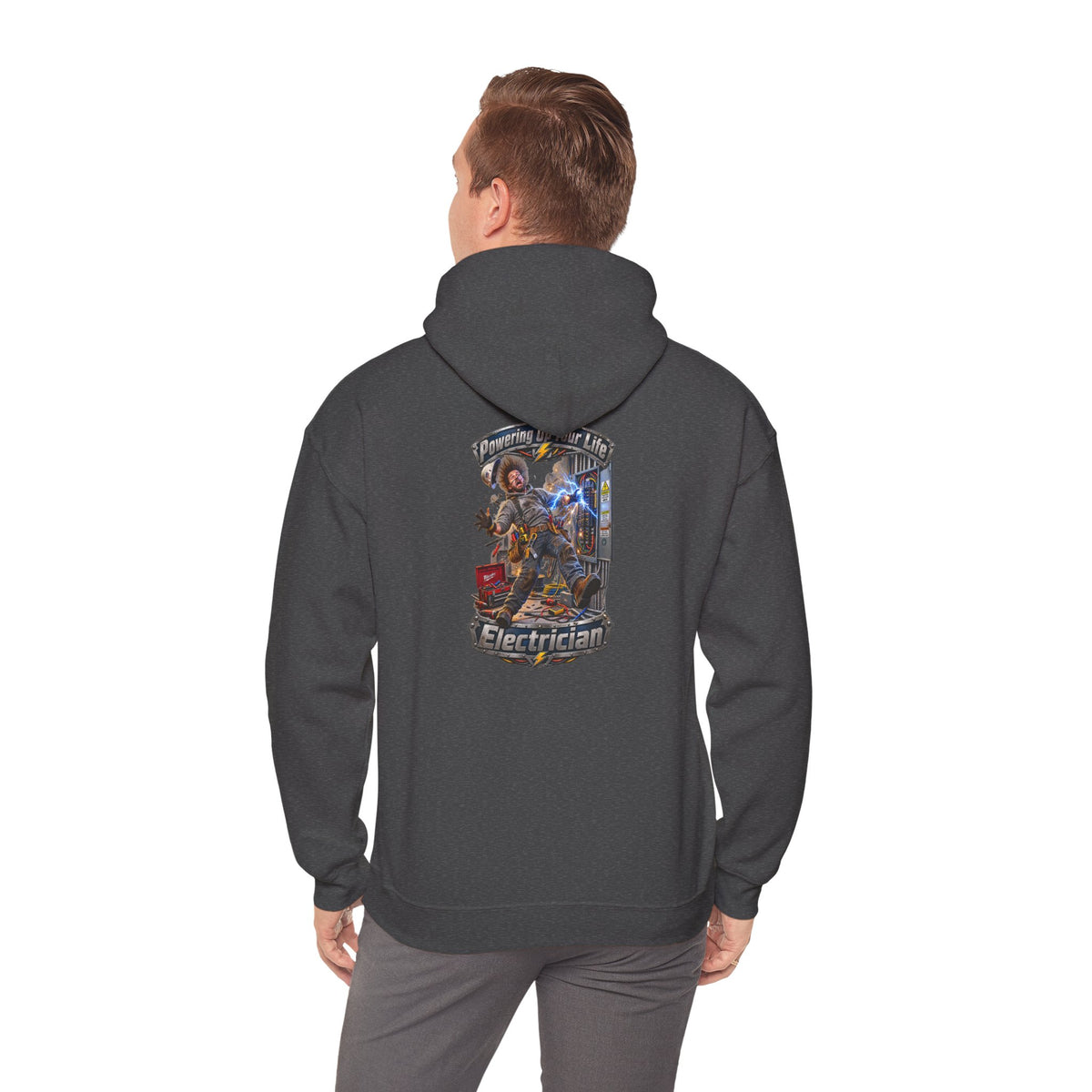 Funny Electrician Hoodie — 'Powering Up Your Life' Tradesman Gift