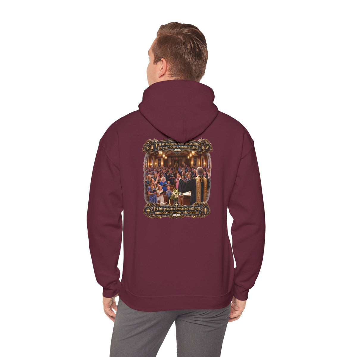 Religious Choir Scene Hoodie — Church Service Illustration - Personalized