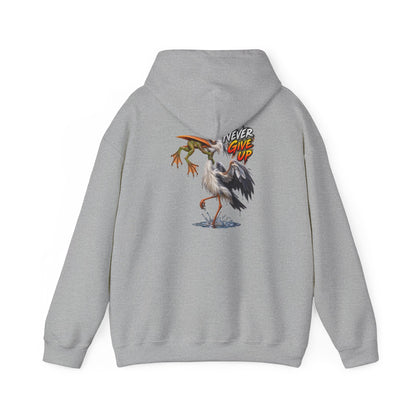 Never Give Up Stork & Frog Crewneck Hoodie - Personalized