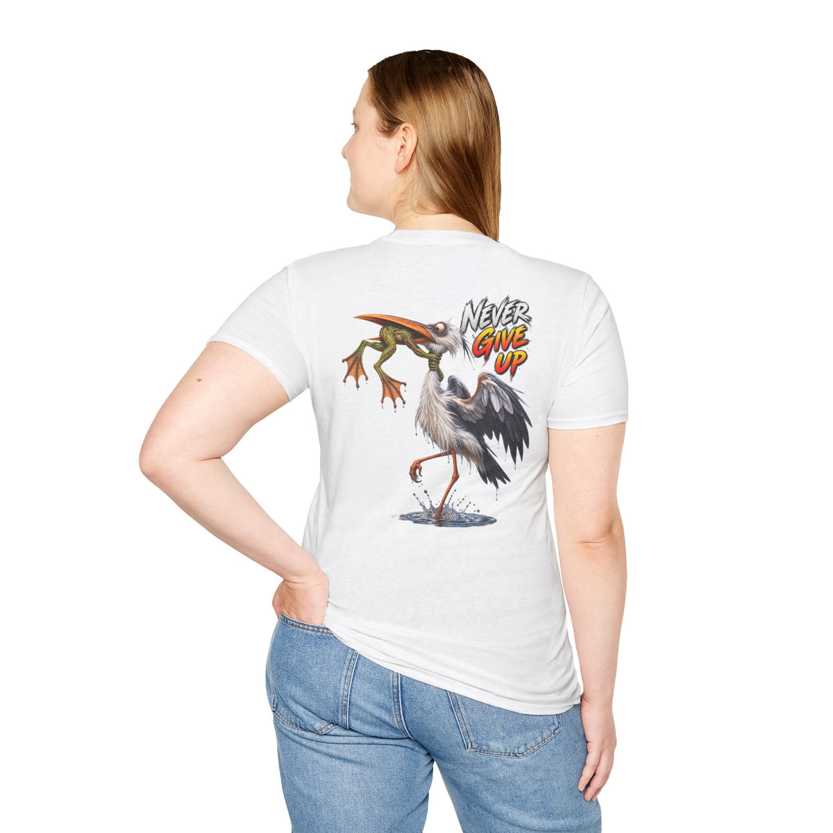 Never Give Up Stork & Frog T-Shirt
