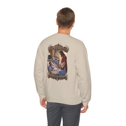 Religious Prayer Sweatshirt – Comforting Hospital Scene Pullover - Personalized
