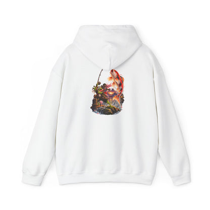 Hoodie - Koi Fish Garden Back Print Hoodie (Japanese Pond, Tranquil Zen Design) - Personalized