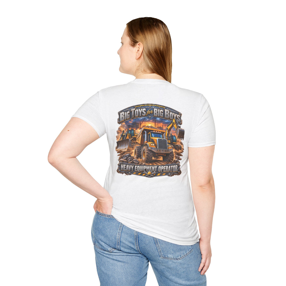 Heavy Equipment Operator T-Shirt — "Big Toys for Big Boys" Construction Truck Graphic - Personalized