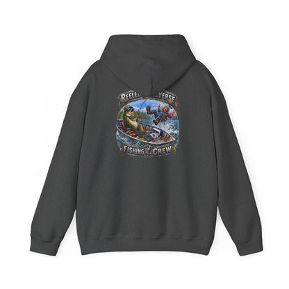 Fishing Crewneck Hoodie — "Reeled in Reverse" Graphic