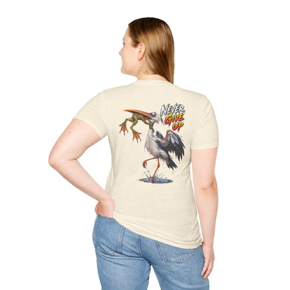 Never Give Up Stork & Frog T-Shirt