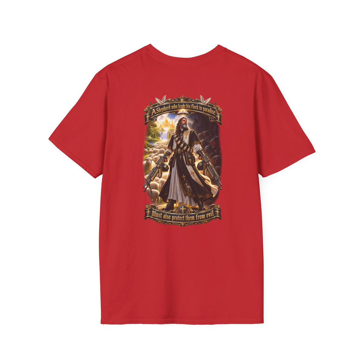 Hoodie: Gothic Angel Guardian Back Print T-Shirt – Dark Fantasy Streetwear - Personalized