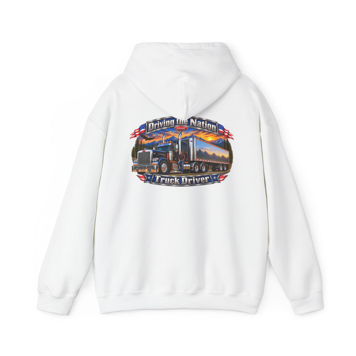 Truck Driver Hoodie  — "Driving the Nation" Patriotic Semi-Truck Design