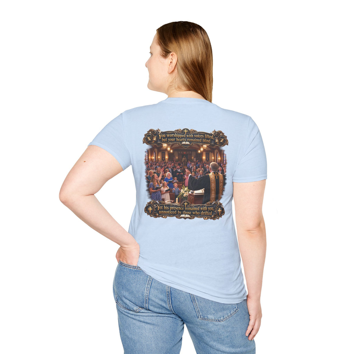 Religious Choir Scene T-Shirt — Church Service Illustration - Personalized