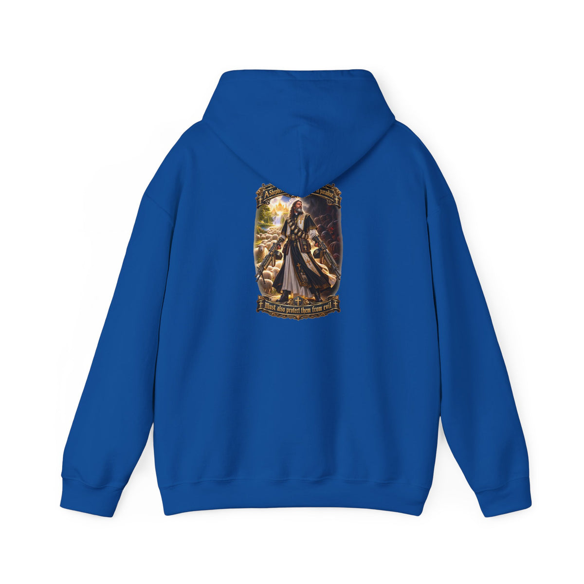 Hoodie: Gothic Angel Guardian Back Print Hoodie – Dark Fantasy Streetwear