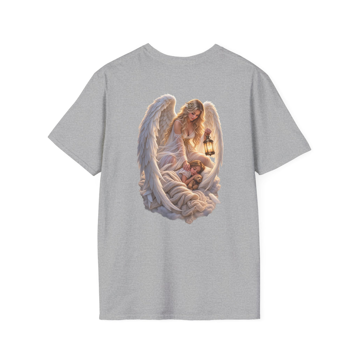 Angel Embrace T-Shirt — Serene Guardian Back Print