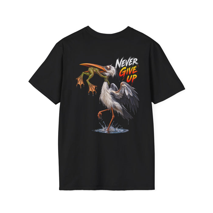 Never Give Up Stork & Frog T-Shirt