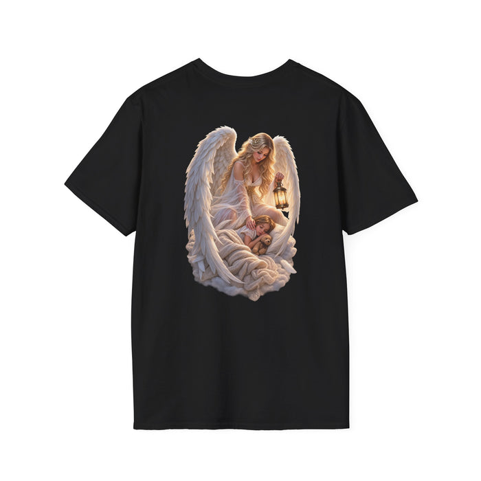 Angel Embrace T-Shirt — Serene Guardian Back Print