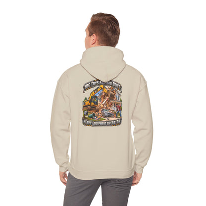 Funny Heavy Equipment Operator Hoodie — "Big Toys for Big Boys" Construction Truck Graphic - Personalized