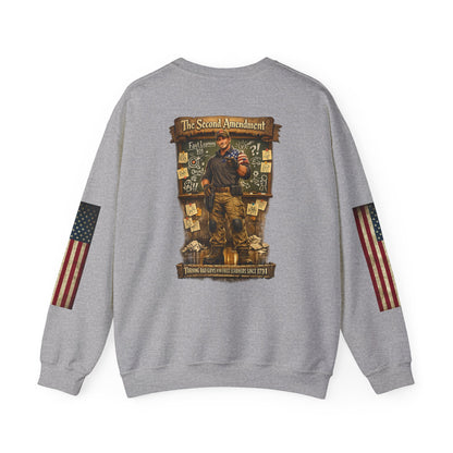 Patriotic Veteran Tribute Crewneck — American Flag Sleeves & Military Honor Back Print