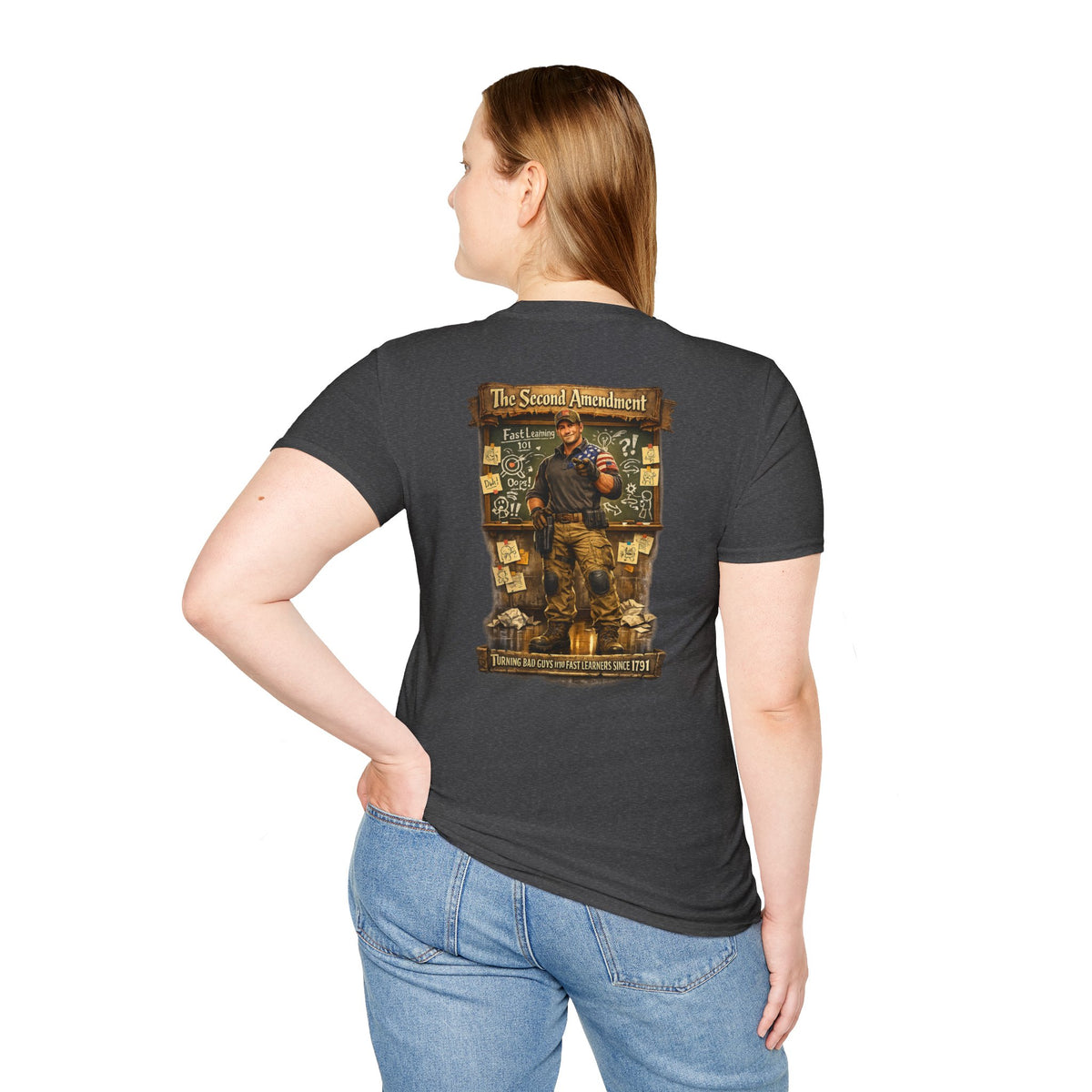 Patriotic Veteran Tribute T-Shirt— American Flag Sleeves & Military Honor Back Print