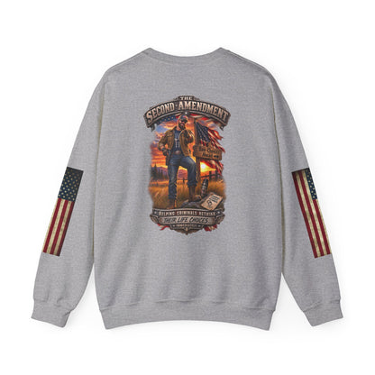 Veteran Tribute Crewneck Sweatshirt — American Flag Sleeve Patriotic Military Sweatshirt - Personalized