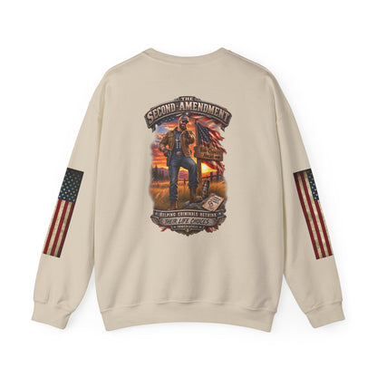 Veteran Tribute Crewneck Sweatshirt — American Flag Sleeve Patriotic Military Sweatshirt - Personalized