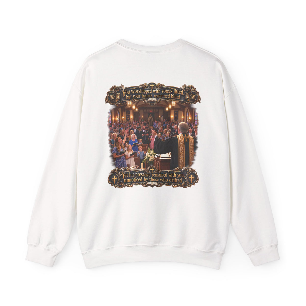 Religious Choir Scene Crewneck Sweatshirt — Church Service Illustration - Personalized