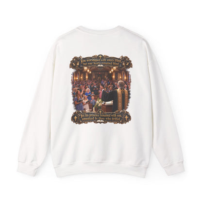 Religious Choir Scene Crewneck Sweatshirt — Church Service Illustration - Personalized
