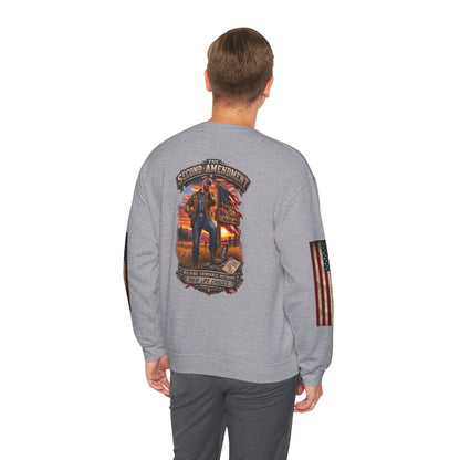Veteran Tribute Crewneck Sweatshirt — American Flag Sleeve Patriotic Military Sweatshirt - Personalized