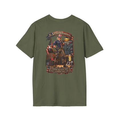 Patriotic Revolutionary War T-Shirt — Vintage American Flag Sleeves