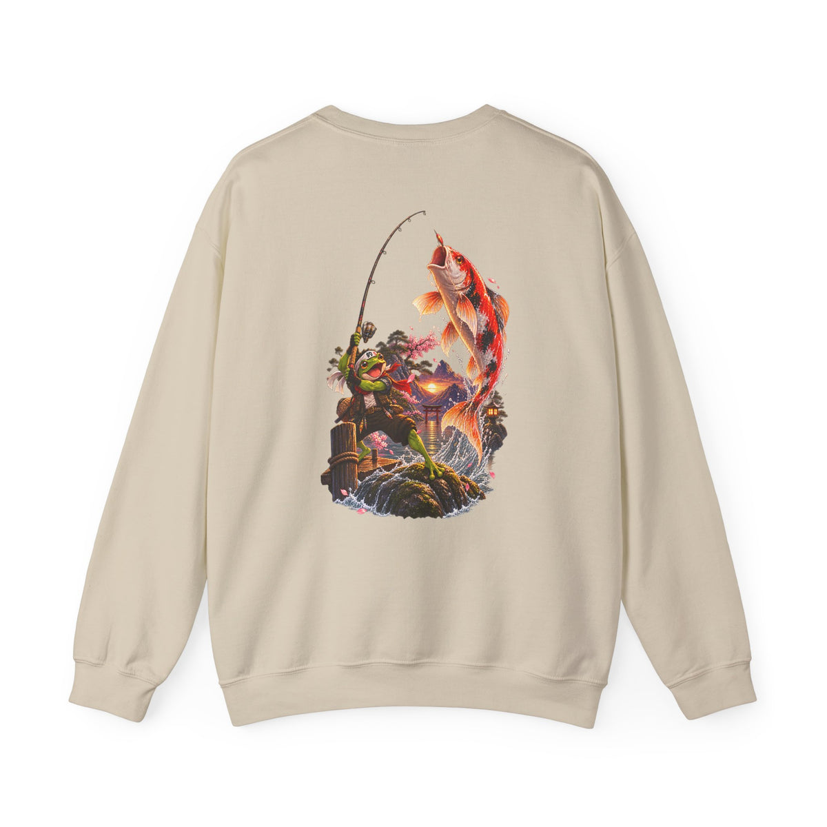 Koi Fishing Crewneck Sweatshirt — Asian Garden Koi Pond Graphic - Personalized
