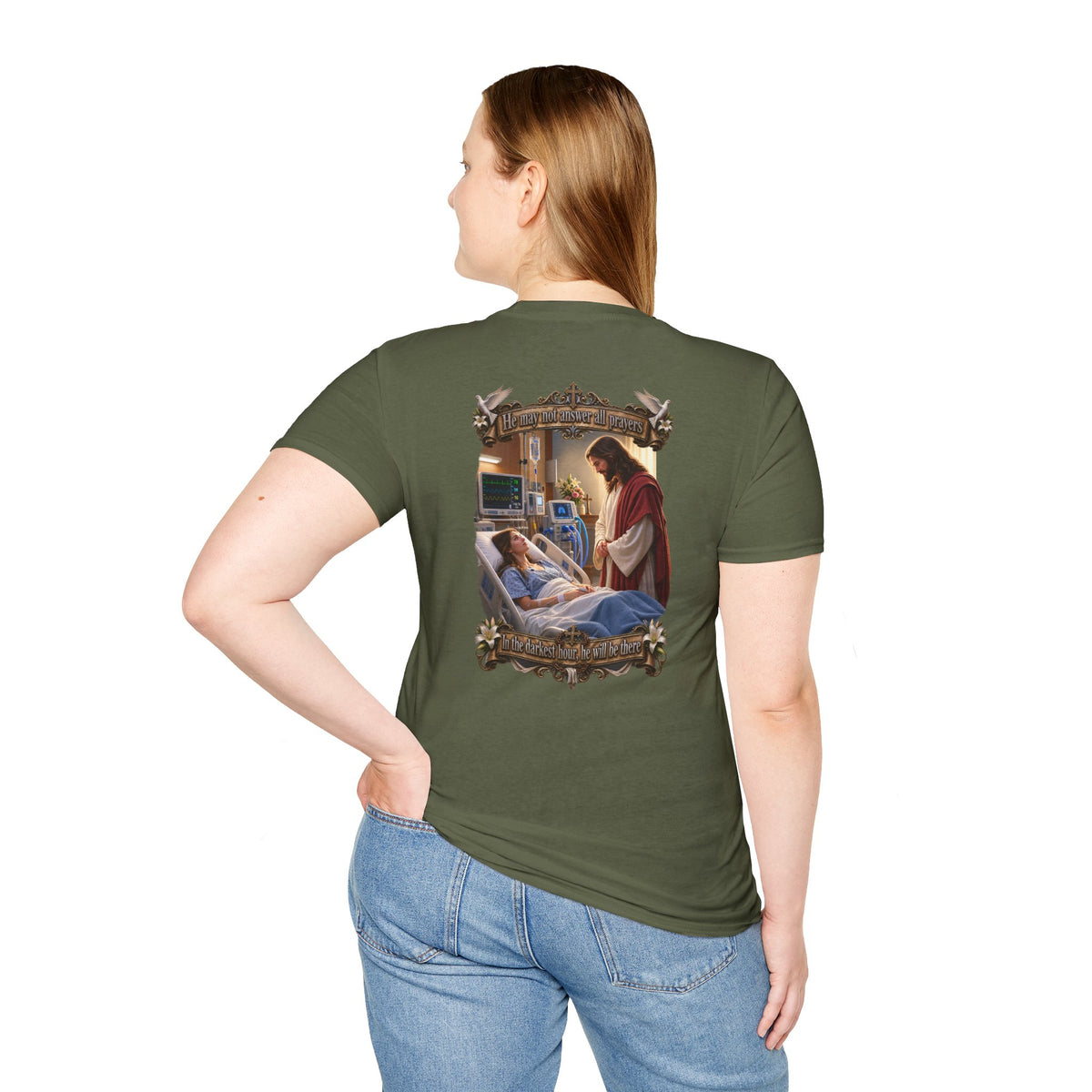 Religious Prayer T-Shirt – Comforting Hospital Scene Pullover - Personalized