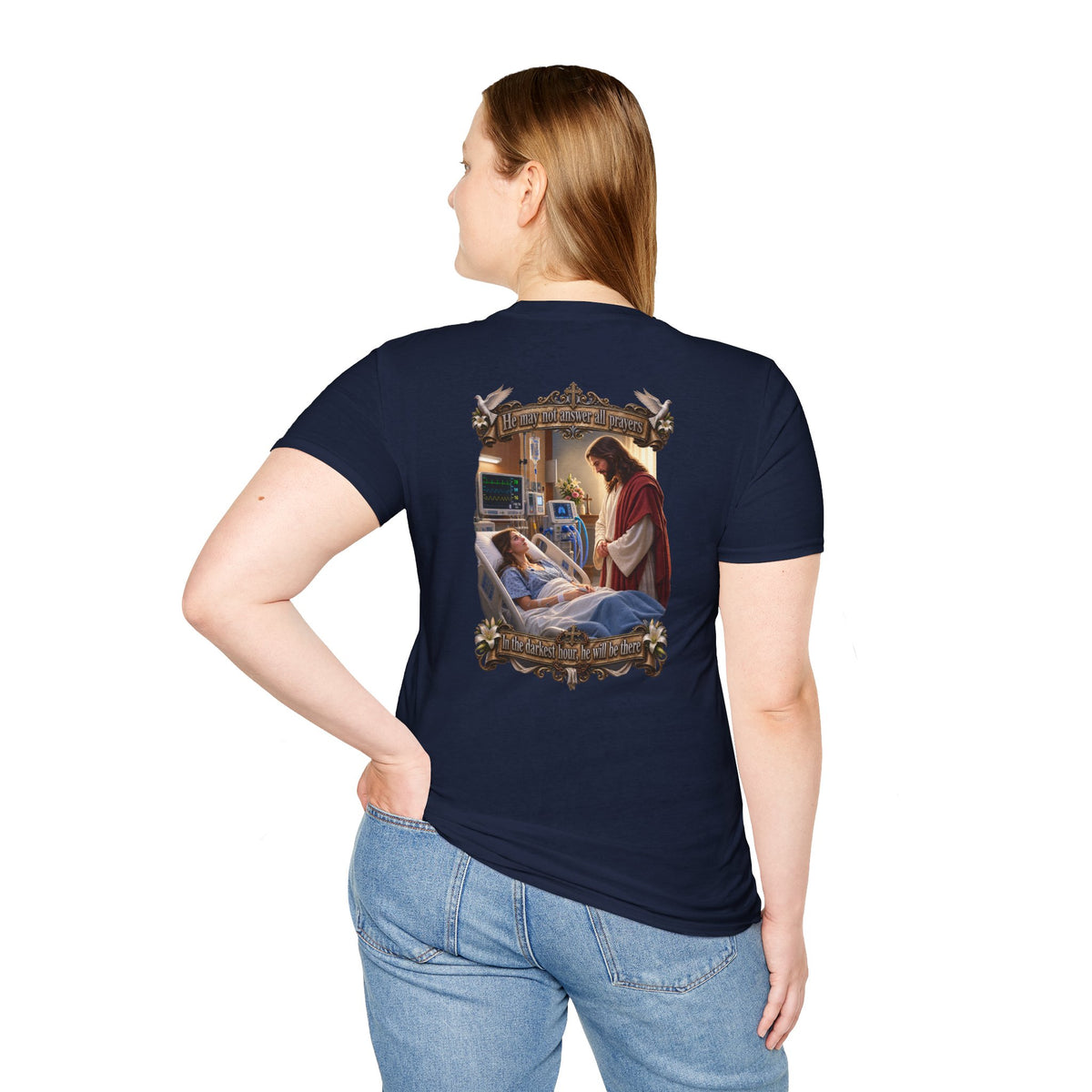 Religious Prayer T-Shirt – Comforting Hospital Scene Pullover - Personalized