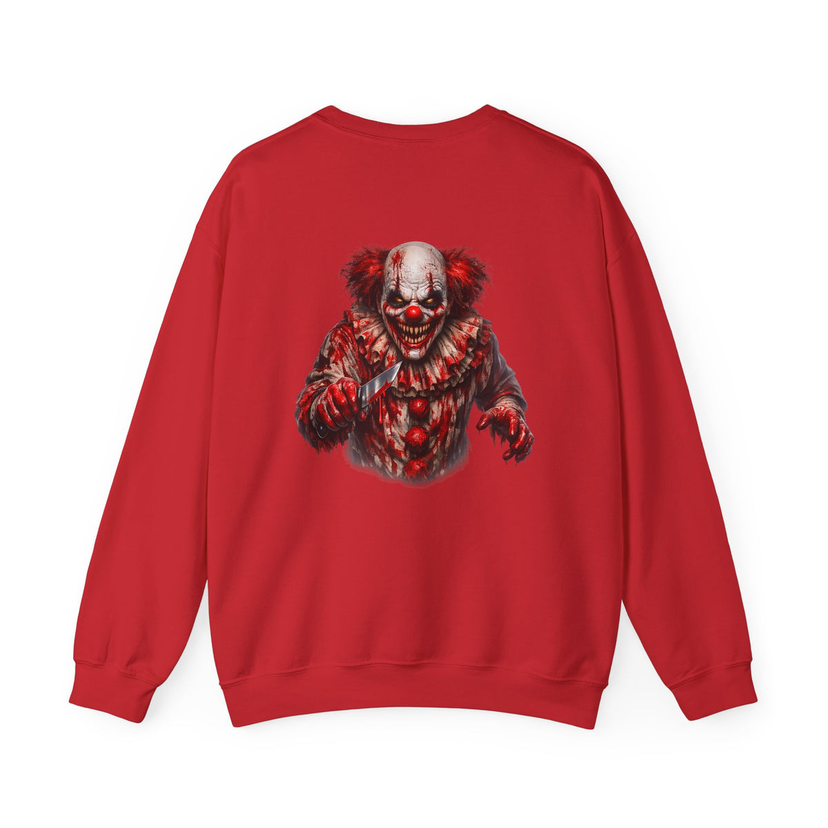 Horror Clown Bear Sweatshirt — Creepy Bloodied Teddy Graphic Sweatshirt - Personalized