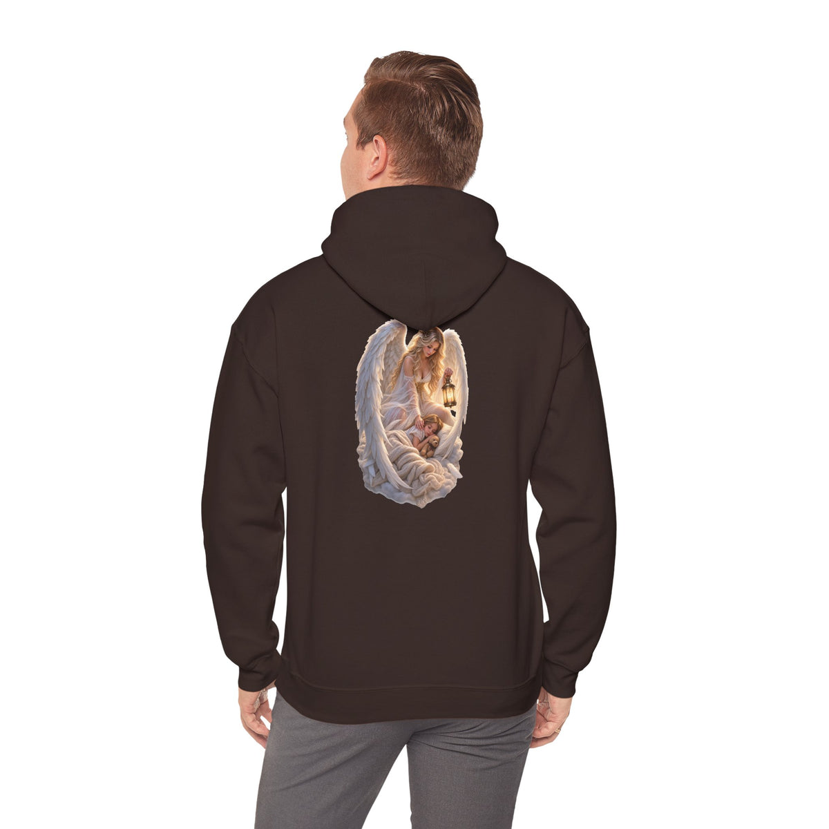 Angel Embrace Hoodie — Serene Guardian Back Print - personalized