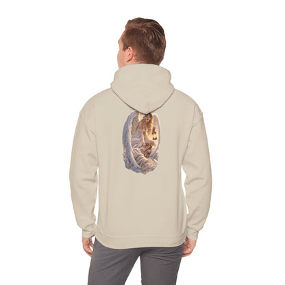 Angel Embrace Hoodie — Serene Guardian Back Print