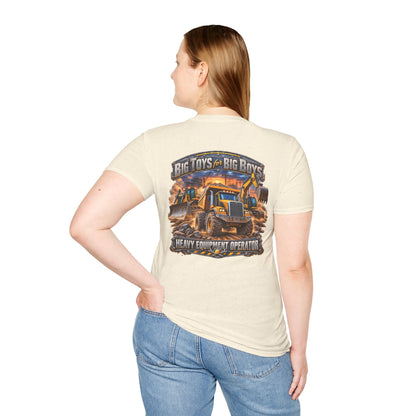 Heavy Equipment Operator T-Shirt — "Big Toys for Big Boys" Construction Truck Graphic - Personalized