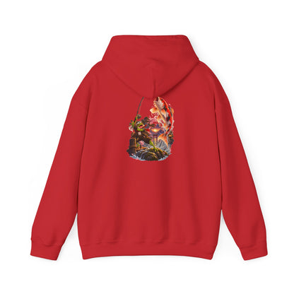 Hoodie - Koi Fish Garden Back Print Hoodie (Japanese Pond, Tranquil Zen Design)
