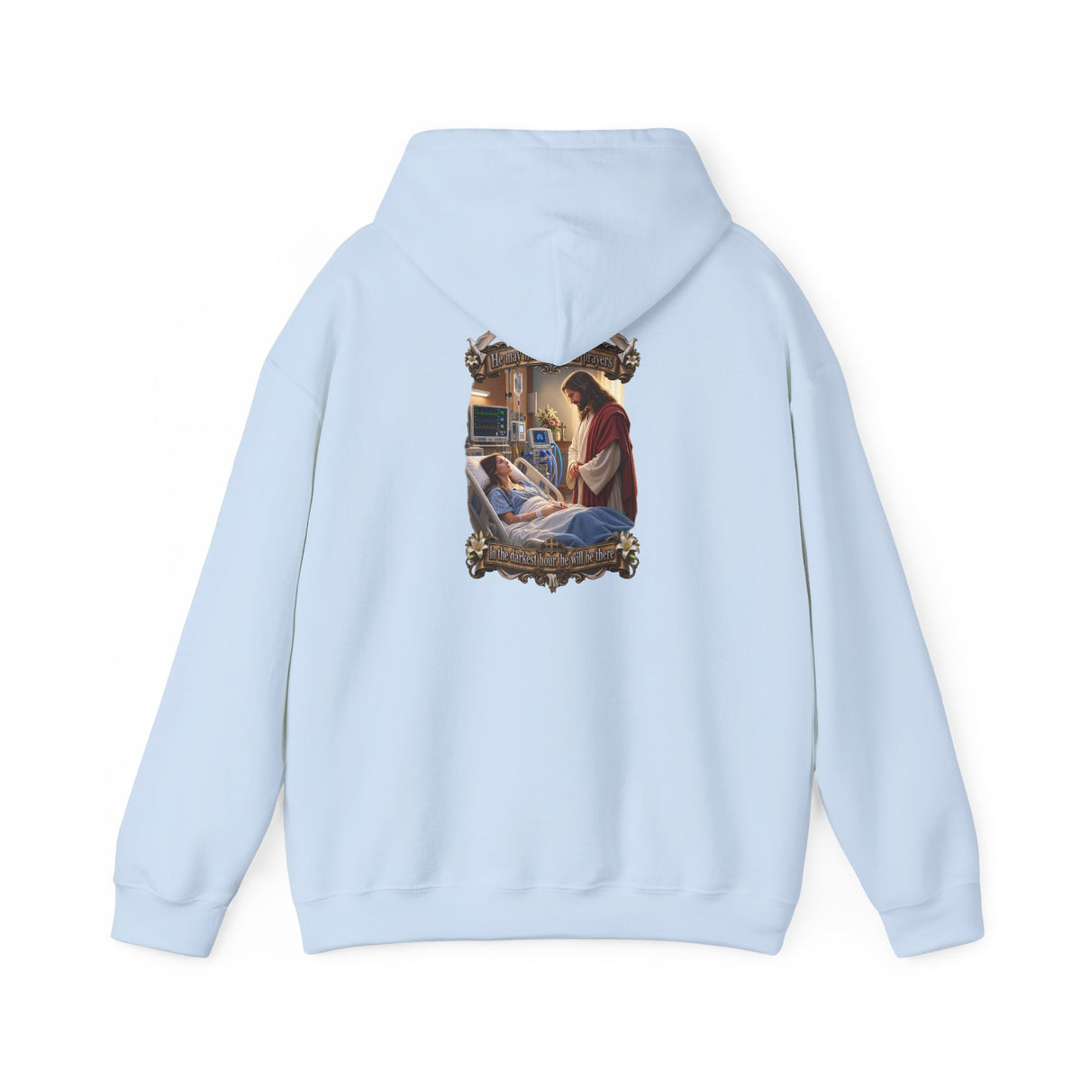 Religious Prayer Hoodie – Comforting Hospital Scene Pullover - Personalized