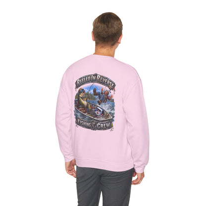 Fishing Crewneck Sweatshirt — "Reeled in Reverse" Graphic - Personalized