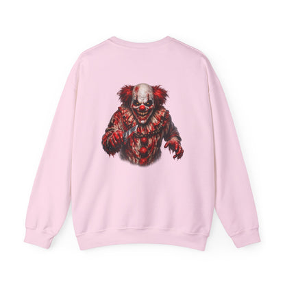 Horror Clown Bear Sweatshirt — Creepy Bloodied Teddy Graphic Sweatshirt