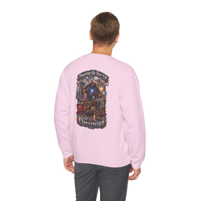 Electrician Crewneck Sweatshirt — 'Powering Up Your Life' Tradesman Gift - Personalized
