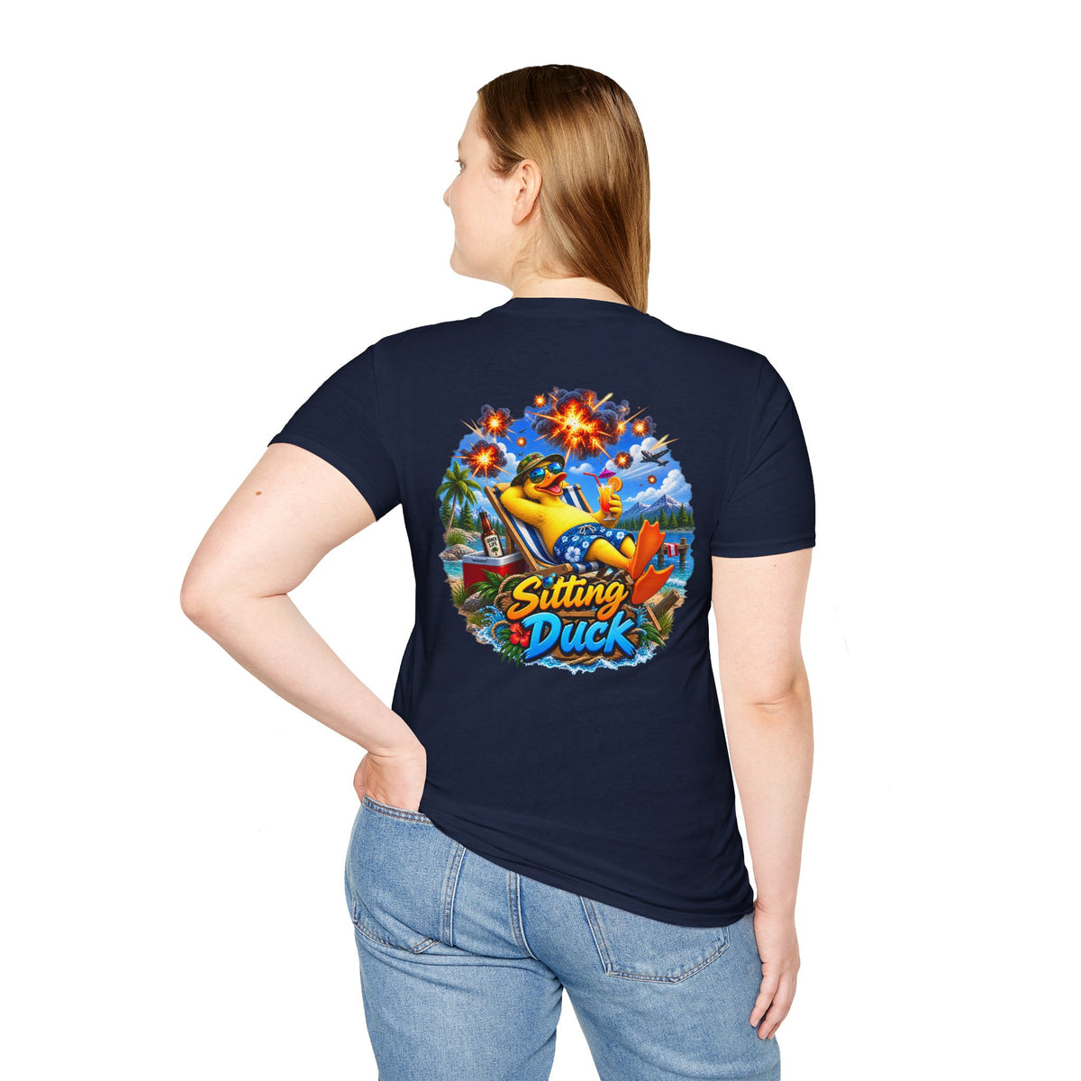 Sitting Duck Graphic T-Shirt – Colorful Tropical Duck - Personalized
