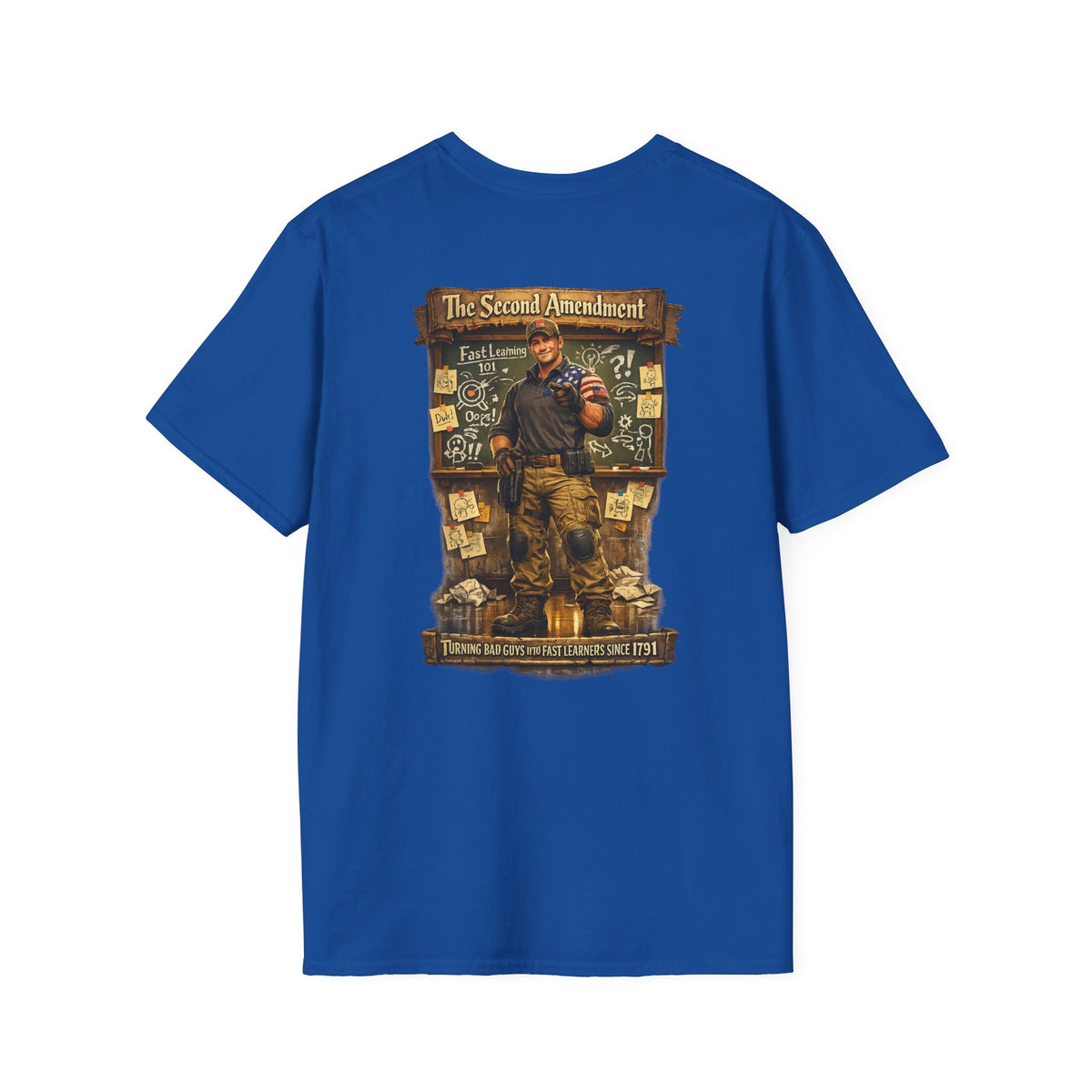 Patriotic Veteran Tribute T-Shirt — American Flag Sleeves & Military Honor Back Print - Personalized