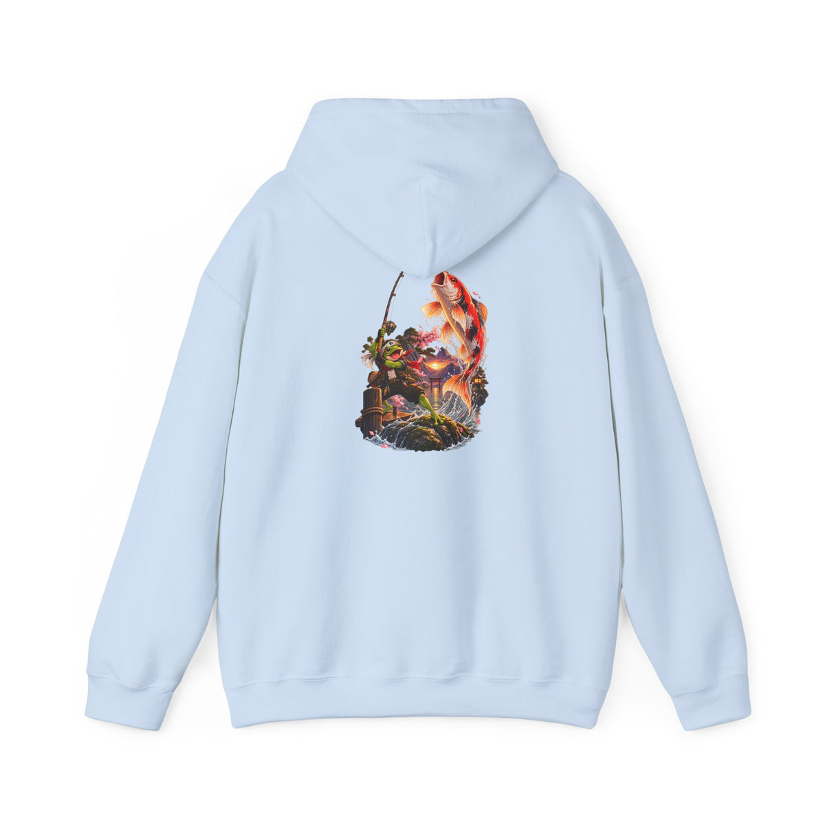 Hoodie - Koi Fish Garden Back Print Hoodie (Japanese Pond, Tranquil Zen Design) - Personalized