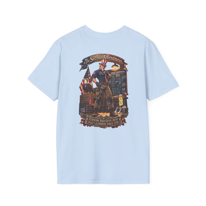 Patriotic Revolutionary War T-Shirt — Vintage American Flag Sleeves