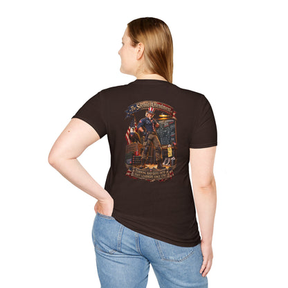 Patriotic Revolutionary War T-Shirt — Vintage American Flag Sleeves