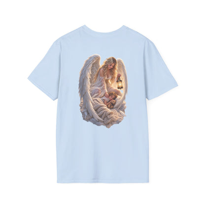 Angel Embrace T-Shirt — Serene Guardian Back Print