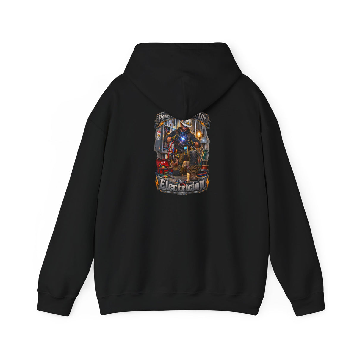 Electrician Crewneck Hoodie — 'Powering Up Your Life' Tradesman Gift