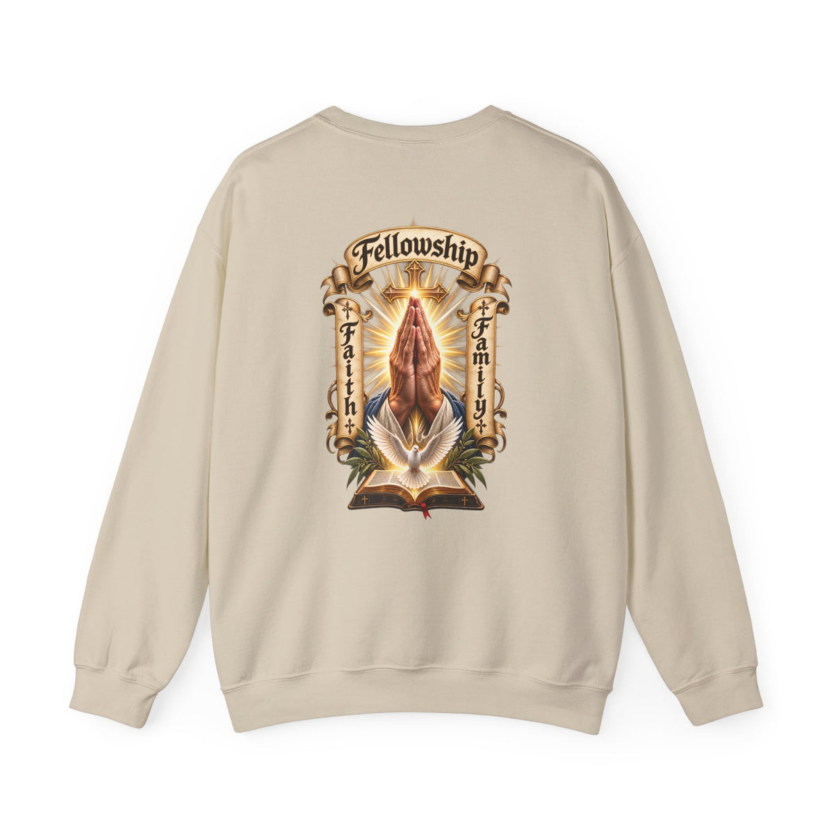 Prayer Hands Sweatshirt — Vintage Sacred Heart Religious Sweatshirt - Personalized