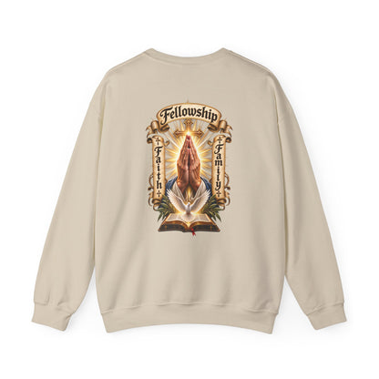 Prayer Hands Sweatshirt — Vintage Sacred Heart Religious Sweatshirt - Personalized